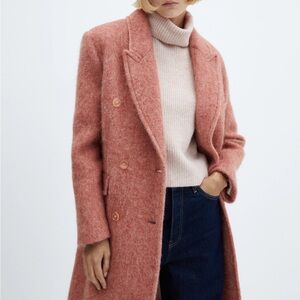 New w/ tags. Mango Pink Teddy Wool Coat